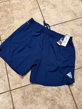 adidas Navy Lightweight Training Shorts with Elastic Waist